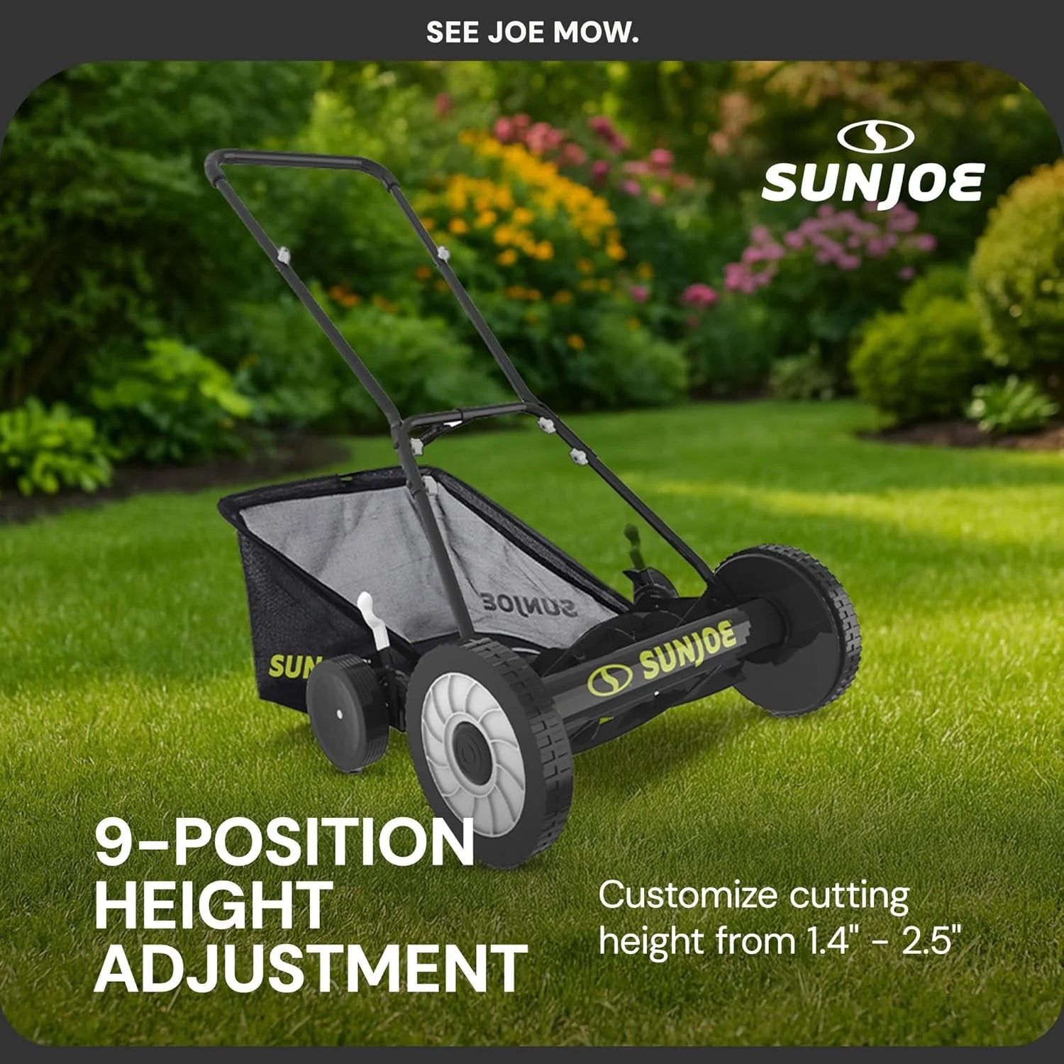 18-Inch Manual Reel Mower with Grass Catcher1 pcs