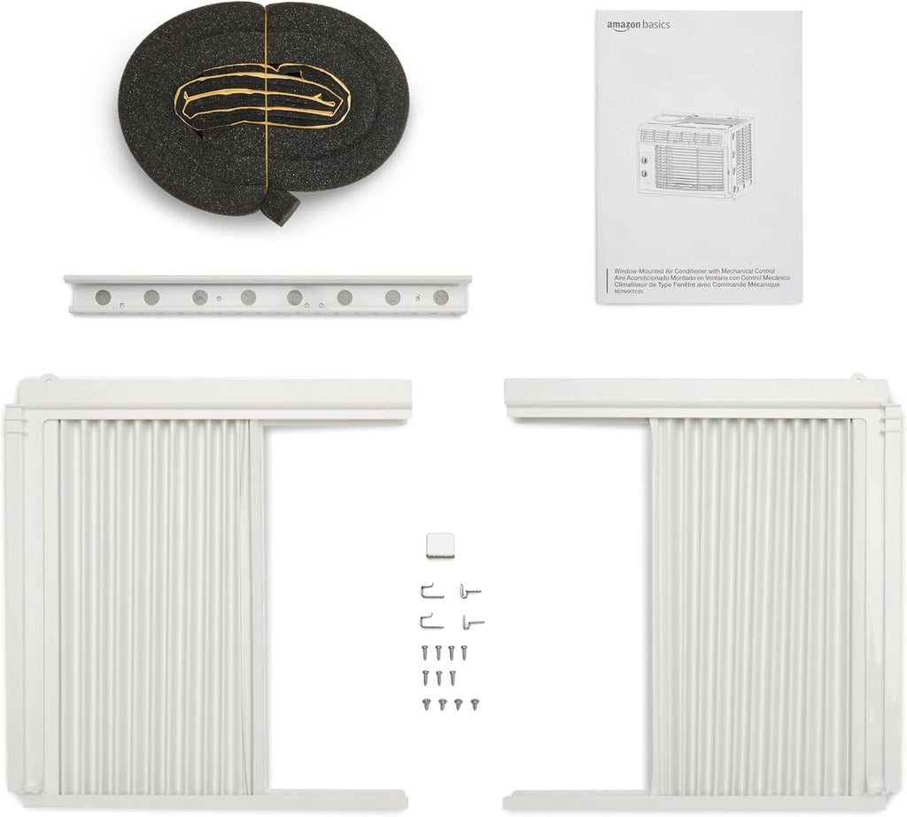 5000-BTU Small Window Air Conditioner, Up to 150 Sqf, Window AC Units with Cool and Fan Functions, Washable Filter, Adjustable Window Kit, Intuitive Mechanical Controls, White1 pcs