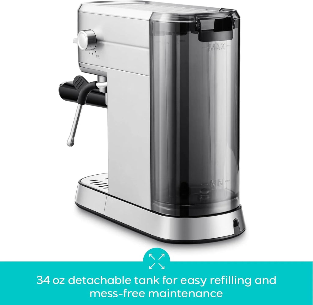 CASABREWS Espresso Machine 20 Bar, Professional Espresso Maker with Milk Frother Steam Wand, Compact Espresso Coffee Machine with 34oz Removable Water Tank for Cappuccino, Latte, Gift for Dad or Mom1 pcs