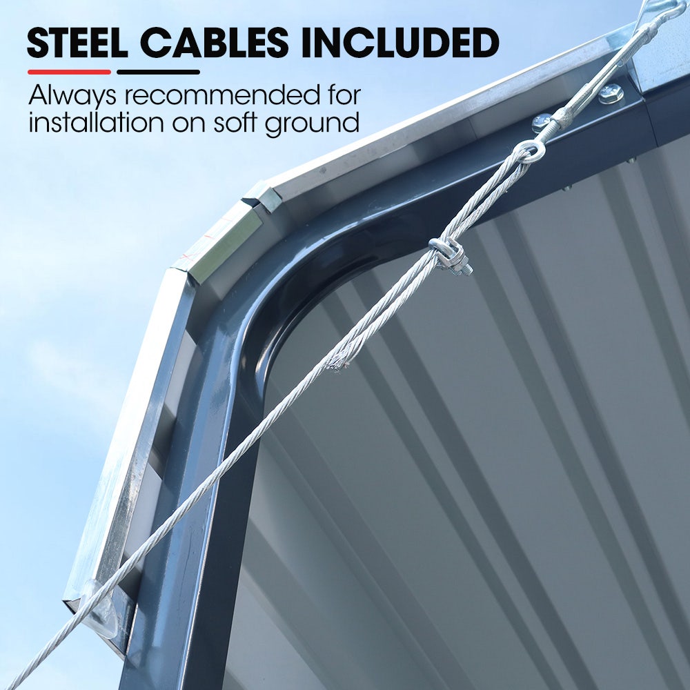 SHADE SHIELD Single Carport Shed 3.3 x 6 x 2.8m, Galvanised Steel Frame, Powder Coated Gable Roof, Shelter for Car Caravan Boat Tractor Agricultural