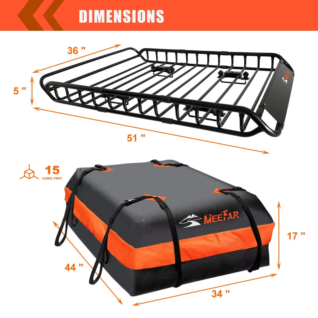 MeeFar Roof Rack Carrier Basket Universal Rooftop