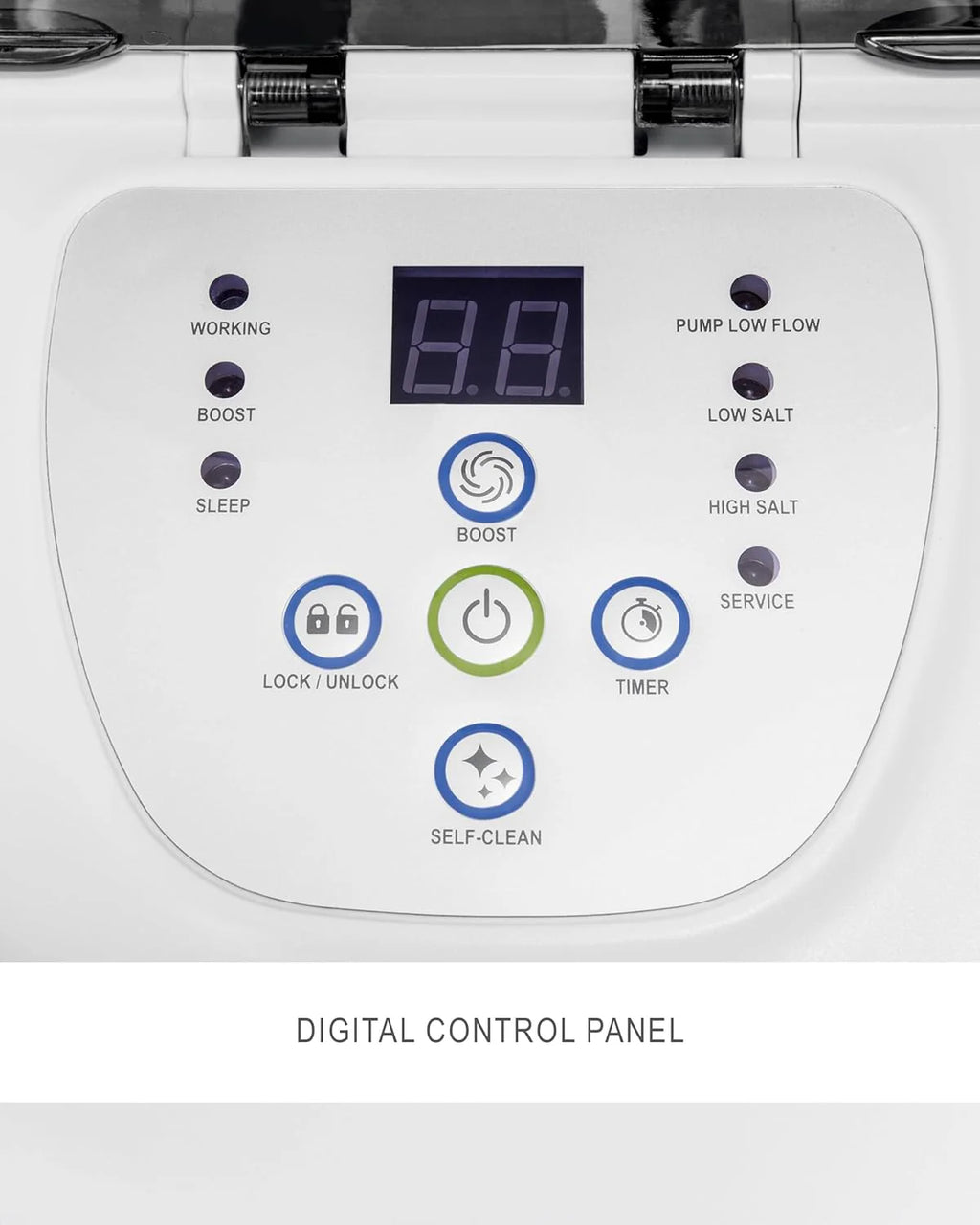 QS1200 Krystal Clear Saltwater Chlorine System for Above Ground Pools: Keeps Water Clear – Reduces Chemical Use – Sleek Control Panel with Buttons – Up to 15000 Gallon Pools1 pcs