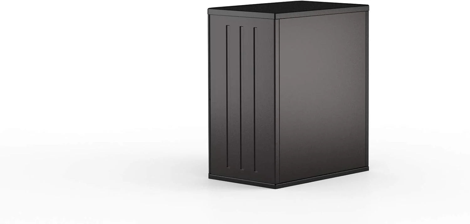 Suncast Commercial Heavy-Duty 9 Cubic Ft. Resin Storage Cabinet with Lockable Handles, Adjustable Metal-Reinforced Shelves for Garage or Workspace, Black, Made in The USA1 pcs