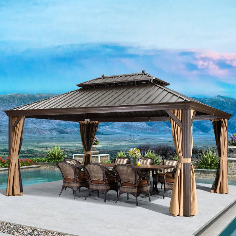 16 Ft. W x 12 FT. D Aluminum Patio Gazebo