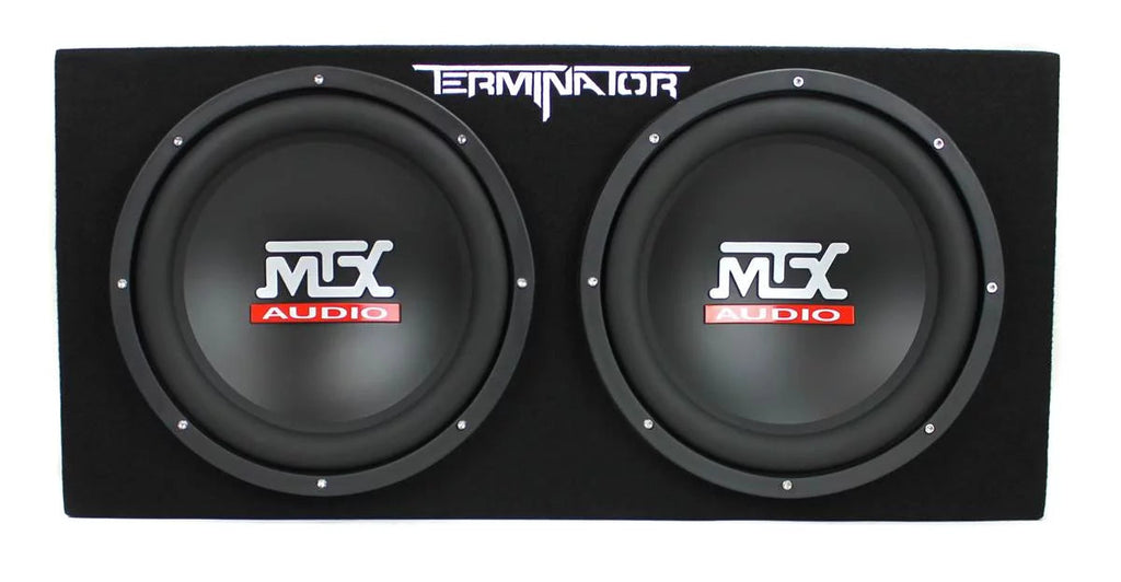 MTX 12" Dual Loaded Car Subwoofer w/Sub Box, Amplifier, & QPower Wiring Kit
