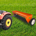 Traction-type weed remover, 40-inch traction-type sharp-toothed weed remover with transport wheels, steel teeth, tray, suitable for towing-type weed remover for farms, lawns and gardens, with adjustable handle1 pcs