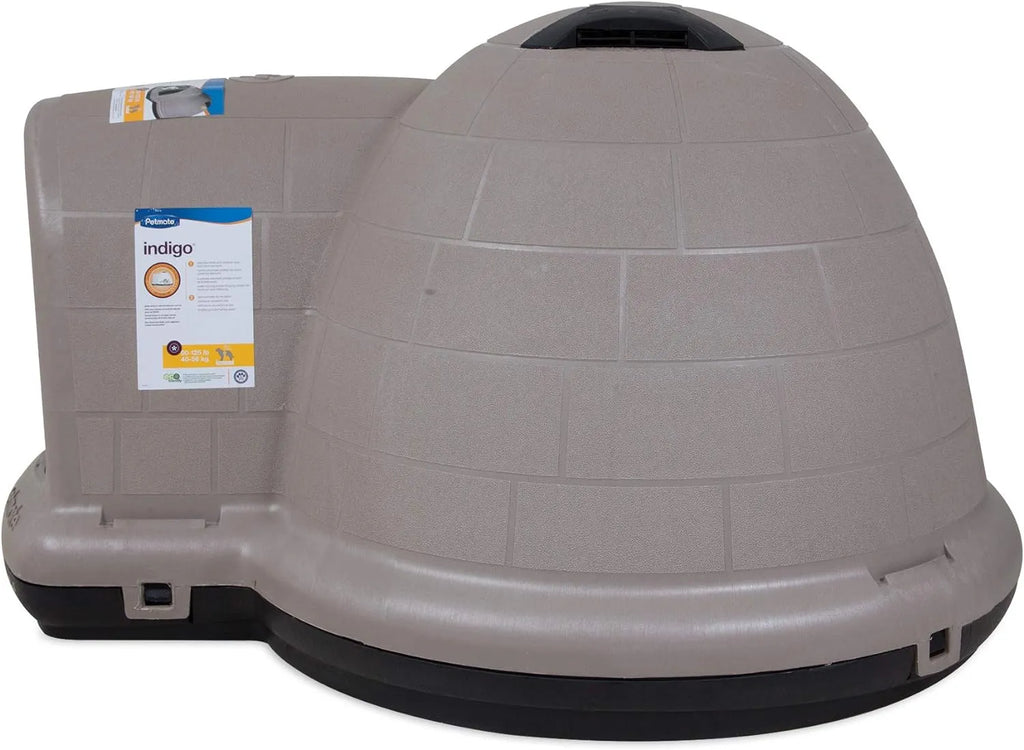 Petmate Indigo Dog House (Igloo Dog House, Made in USA with 90% Recycled Materials, All Weather Protection Pet Shelter) for XL Dogs  90 to 125 pounds, Made in USA
