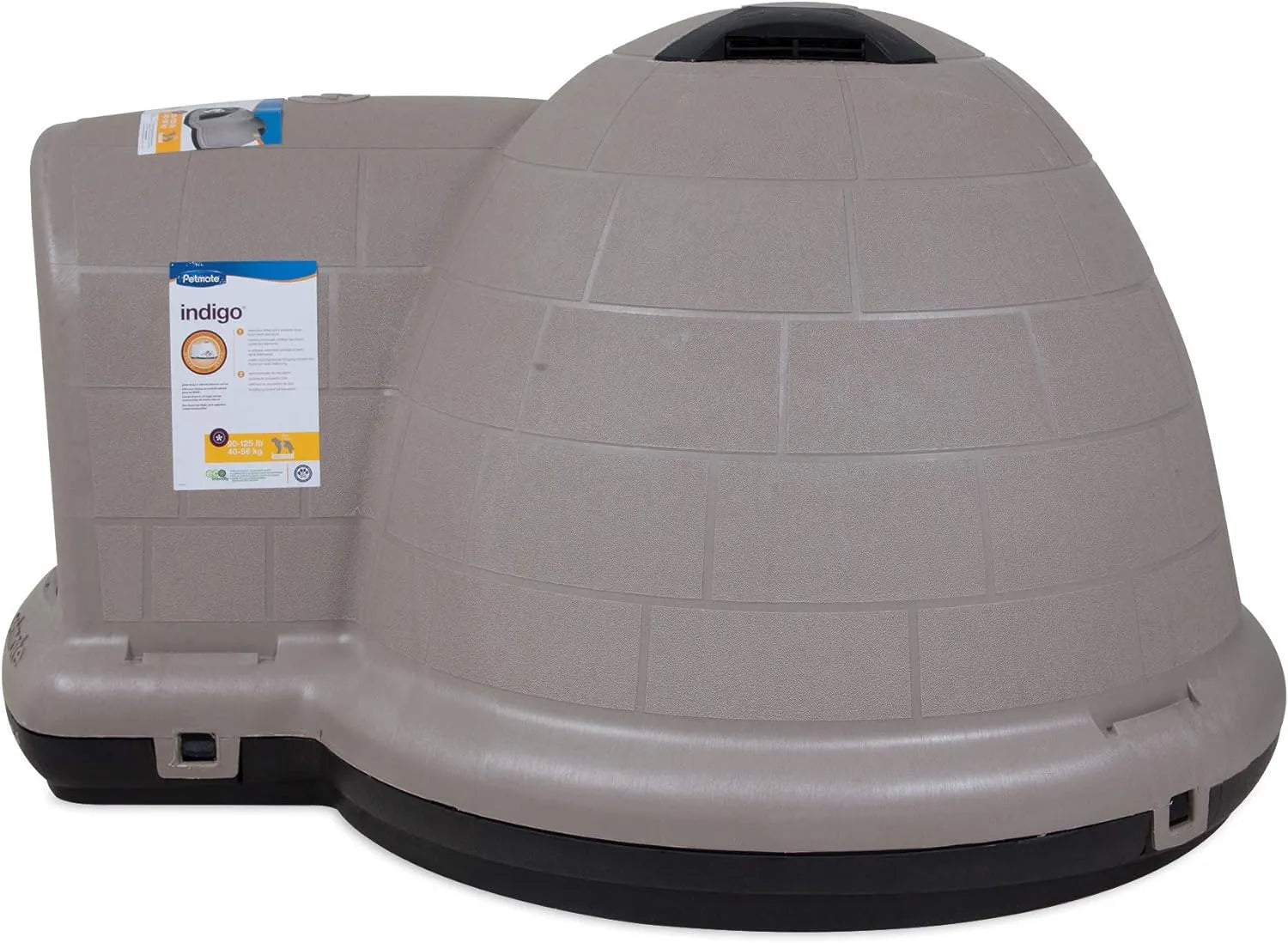 Petmate Indigo Dog House (Igloo Dog House, Made in USA with 90% Recycled Materials, All Weather Protection Pet Shelter) for XL Dogs  90 to 125 pounds, Made in USA