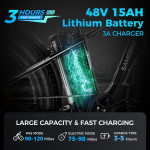 Outdoor electric bike with 48V/15Ah lithium battery ?C Black