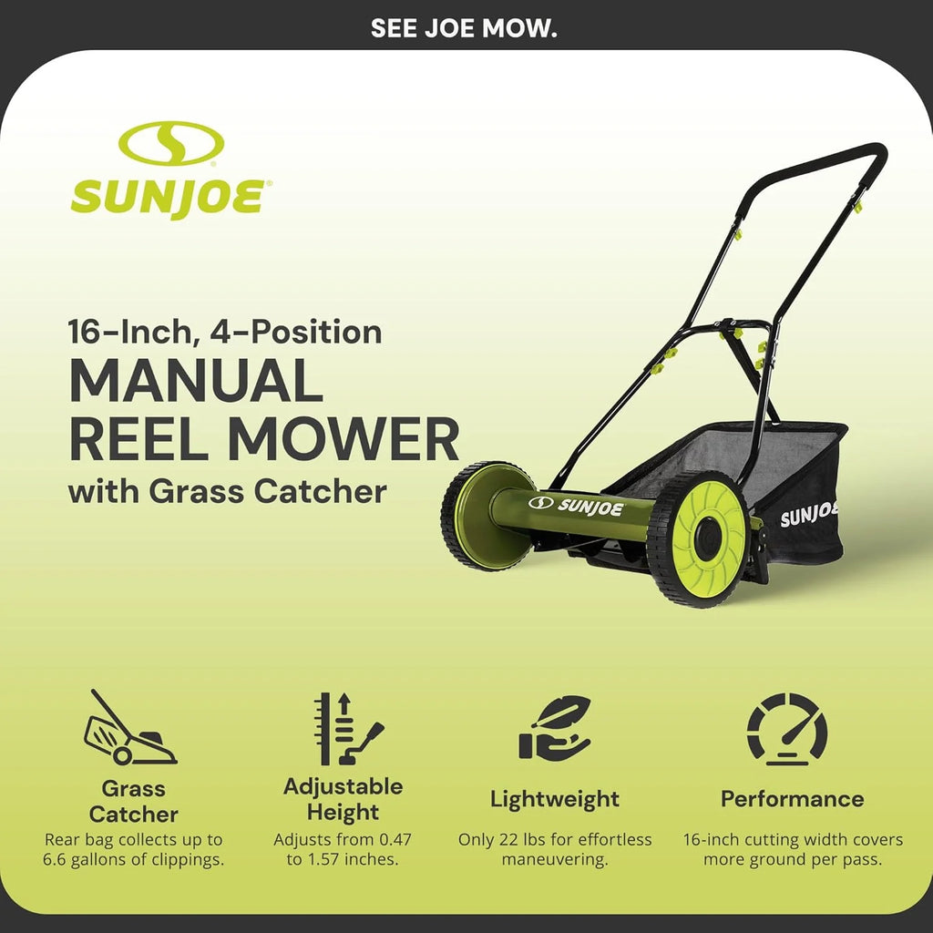 18-Inch Manual Reel Mower with Grass Catcher1 pcs
