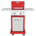 2-Burner Propane Gas Grill, Red 锟斤拷 Stainless Steel, 28,000 BTUs, Compact Design