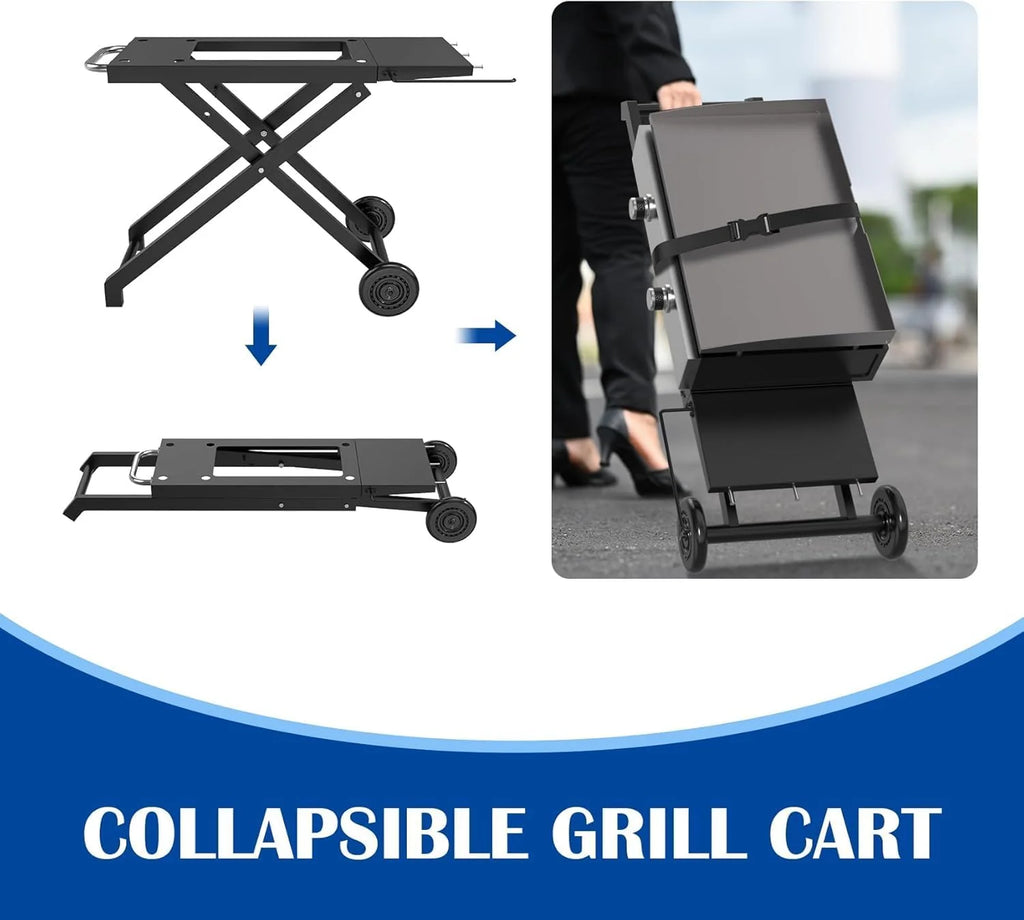 Portable Grill Table for Blackstone 22 Inch 17 Inch Tabletop Griddle Accessories Folding BBQ Table, Outdoor Grill Stand for Blackstone 22" 17" Griddle Stand with Wheels Side Table1 pcs