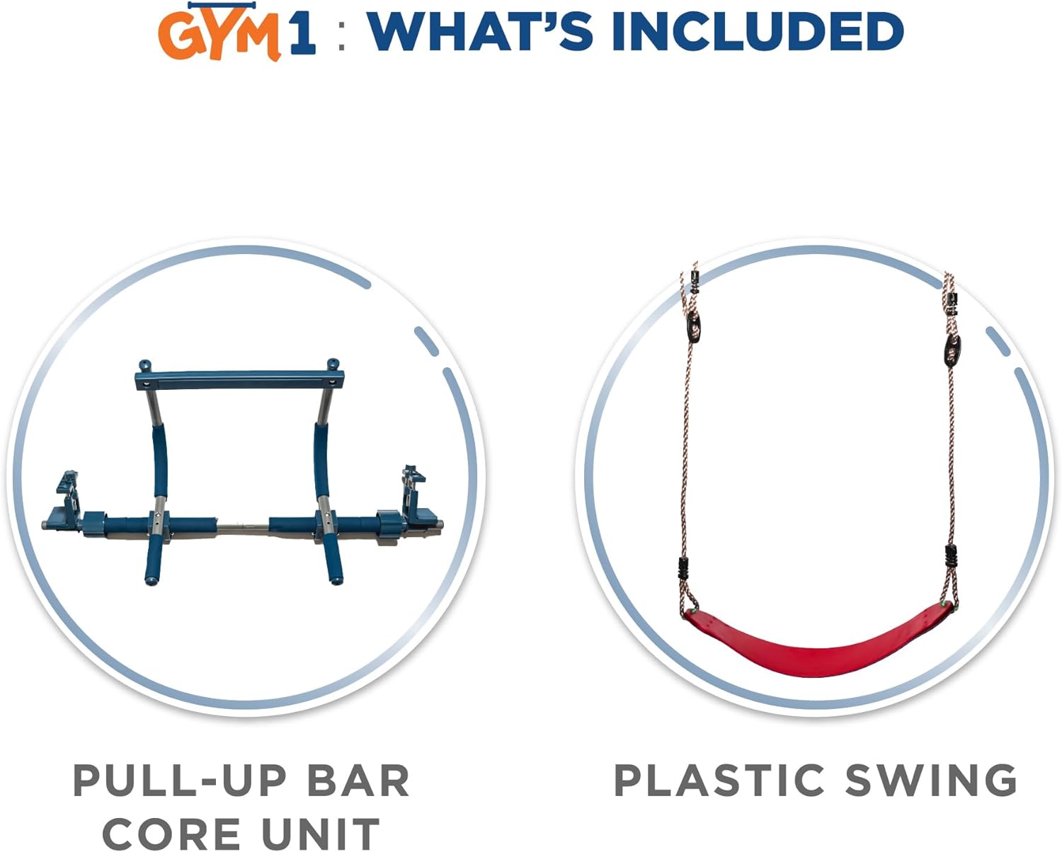 6-Piece Doorway Gym for Kids, includes Door Sensory Swing, Indoor Pull-Up Bar for Adults, Rings, Hanging Trapeze, Ladder & Knotted Rope, Holds Up to 300 Lbs