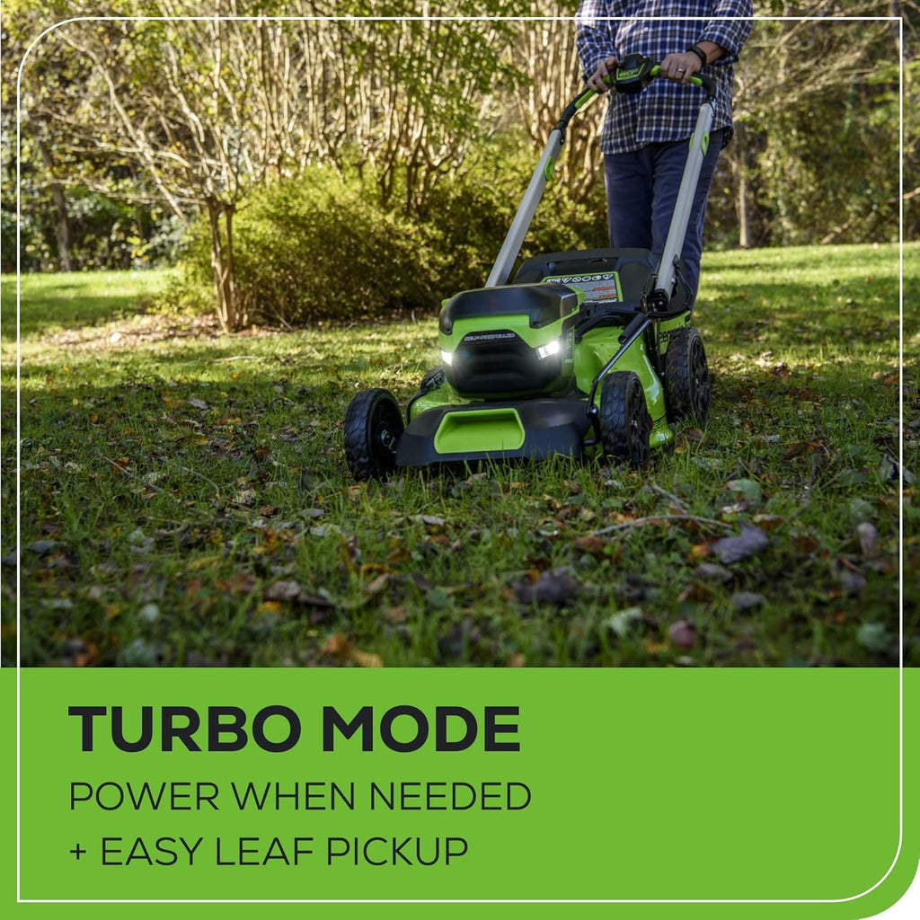 Greenworks 60V 21?? Cordless (Self-Propelled) Lawn Mower , 2 x 4.0Ah Batteries and Dual Port Rapid Charger