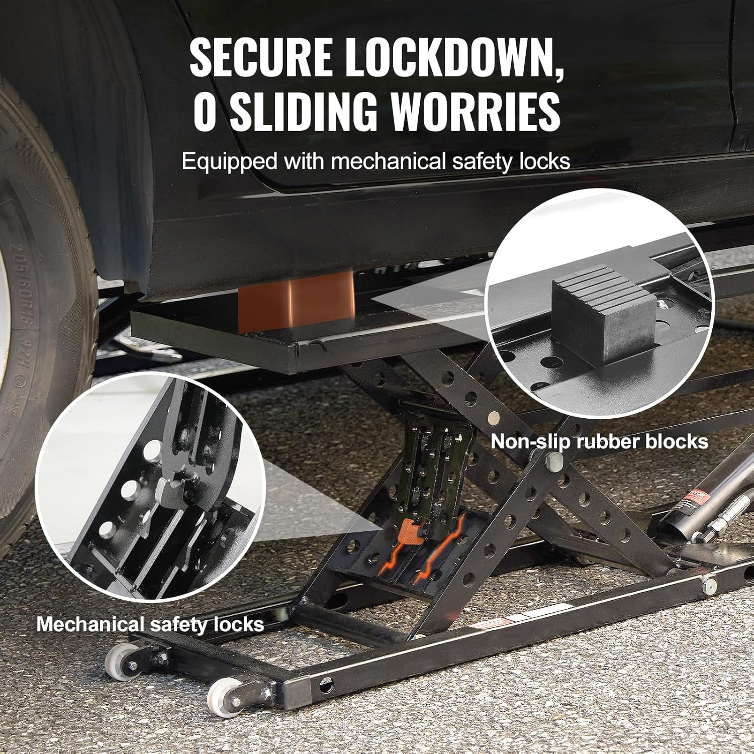 7,000 LBS Capacity Portable Car Lift, with Extended-Length Plates, 26.8" Max. Height, Heavy-Duty Carbon Steel Truck Lift with Power Unit for Home Garage Shop1 pcs