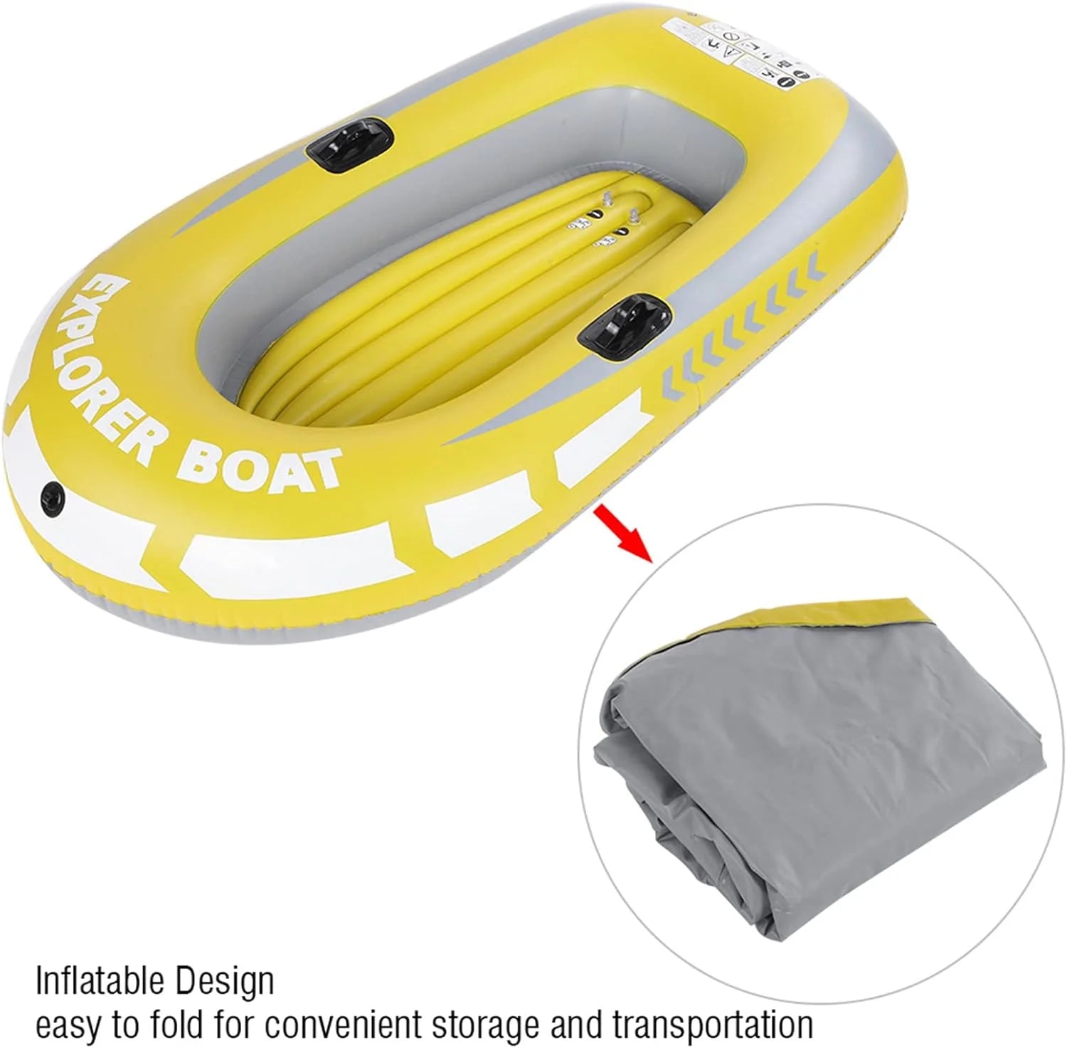 Inflatable Kayak Series, Inflatable Boat Set, Inflatable Boat Rafts Dual Air Chambers, Welded Oar Locks, Grab Handles, Bow Rope, Sporty Design, 2 Person for Adults1 pcs