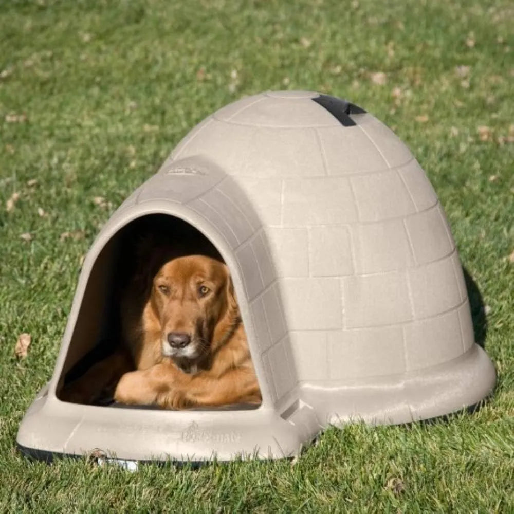 Petmate Indigo Dog House (Igloo Dog House, Made in USA with 90% Recycled Materials, All Weather Protection Pet Shelter) for XL Dogs  90 to 125 pounds, Made in USA