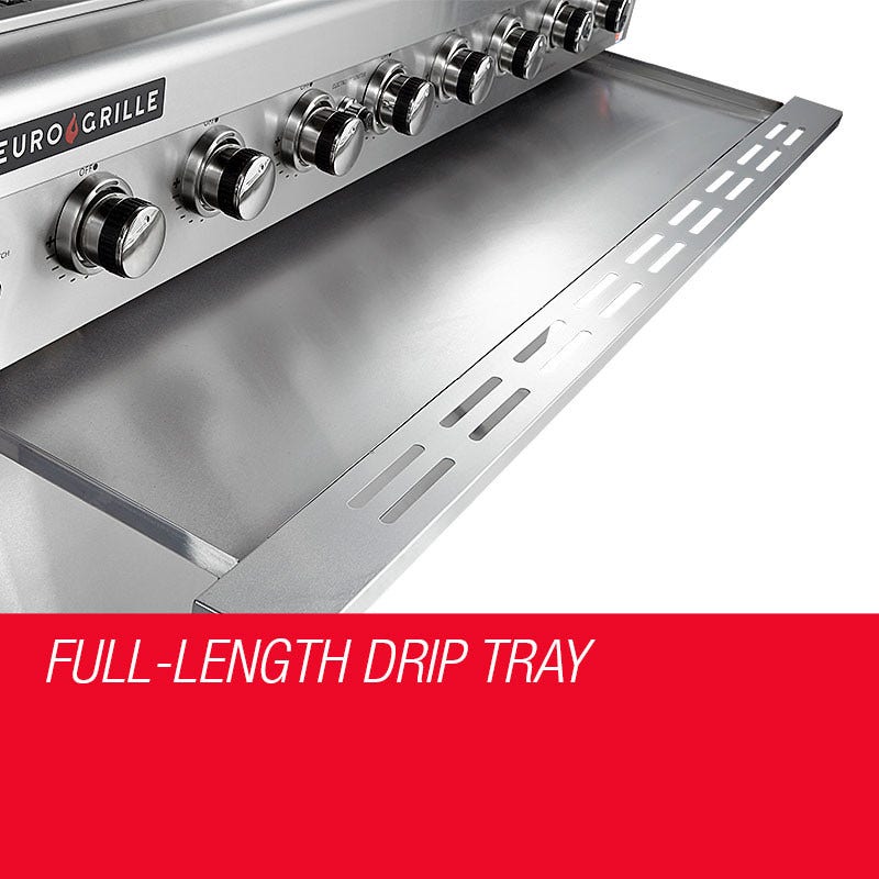 EuroGrille 9 Burner BBQ Grill Outdoor Barbeque Gas Stainless Steel Kitchen