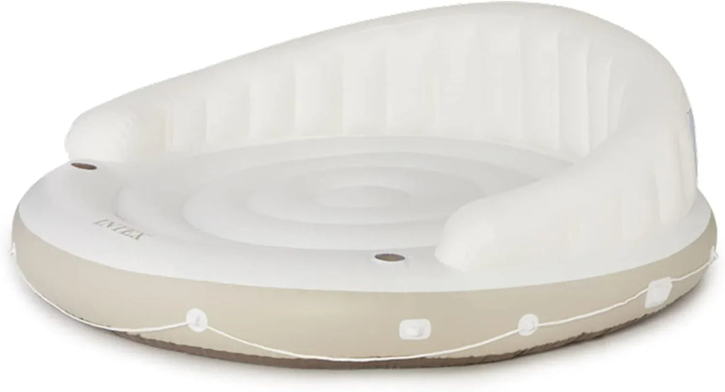 58292EP Canopy Island Inflatable Pool Float: Comfortable Lounge Surface – Built-in Cup Holders – Detachable Sunshade – 440lb Max Weight Capacity – 78.5" x 59"