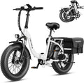 2.0 Electric Bike for Adults, Peak 1400W Peak Motor Ebike, 45KM/H Max Speed [20"*4 Fat Tire All-Terrain] 600Wh Removable Battery Folding Step-Thru E Bike with Front Suspension1 pcs