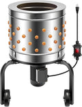 Stainless Steel Chicken Plucker, 92 Silicone Fingers, 20 inch Drum Diameter, Mobile with Wheels, Heavy Duty, Feathers Remover.1 pcs