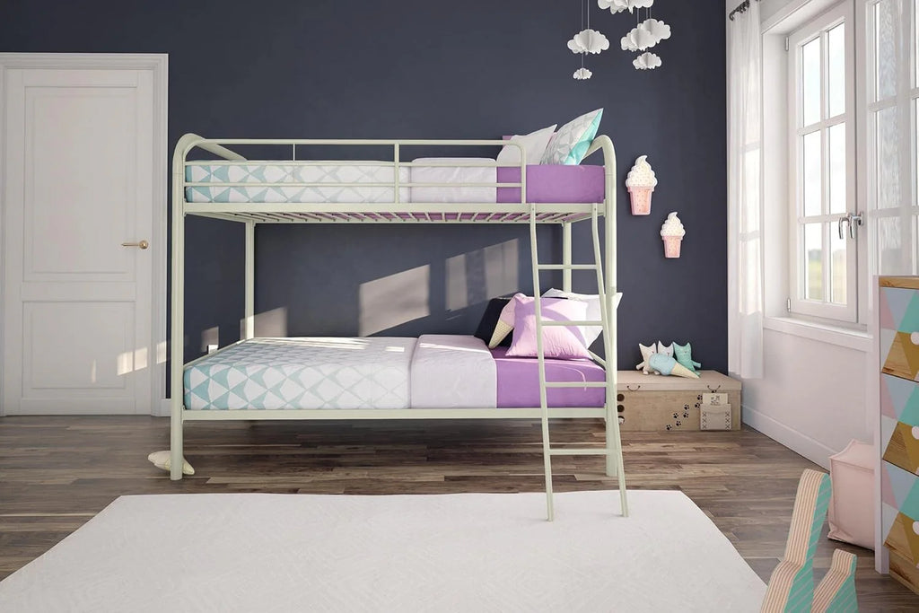 DHP Dusty Twin Over Full Metal Bunk Bed, Off White1 pcs