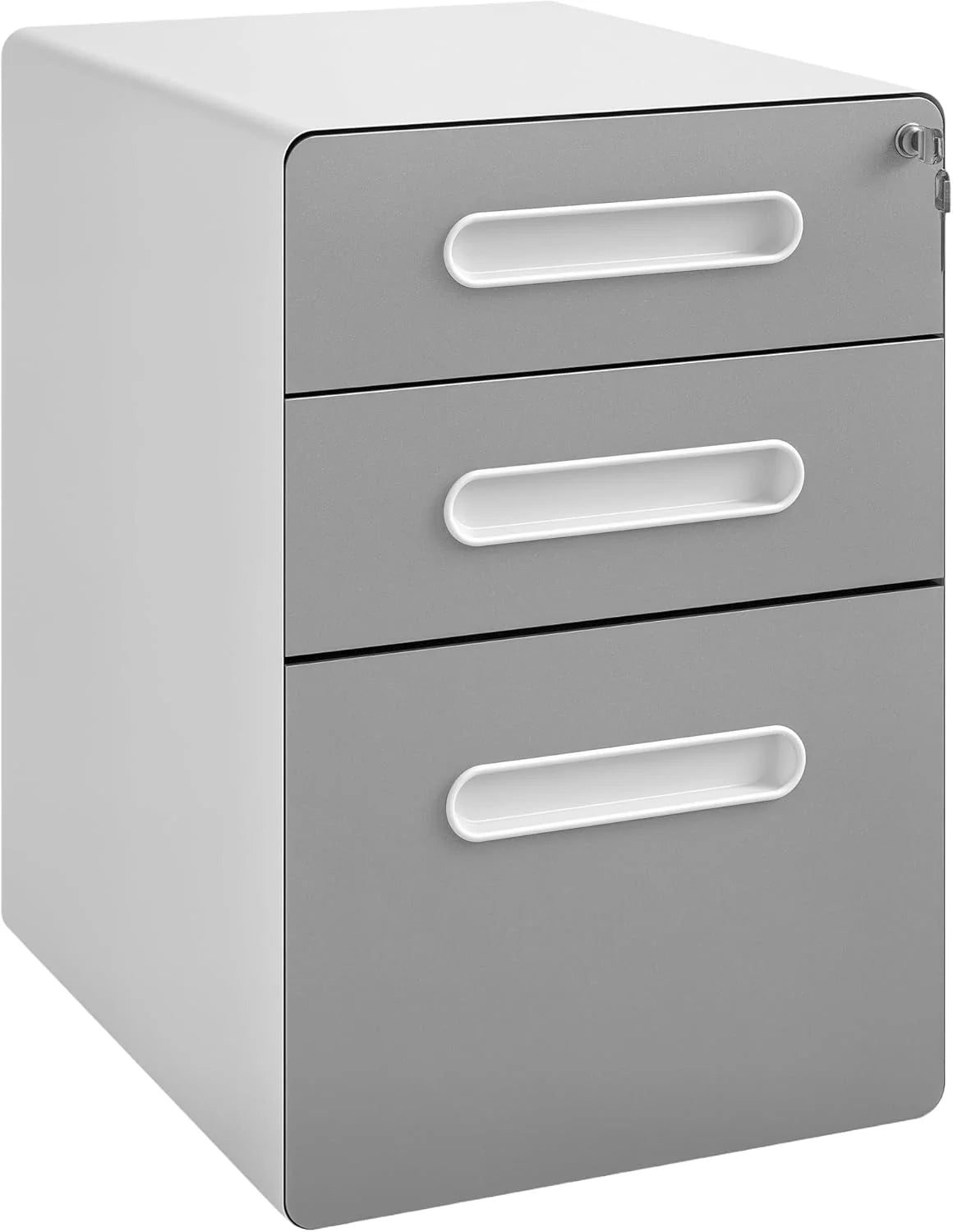 3 Drawer Vertical Filing Cabinet with Lock and Wheels, Under Desk Mobile File Cabinet for Legal, A4, Letter Size, Steel Frame for Home Office, Black1 pcs
