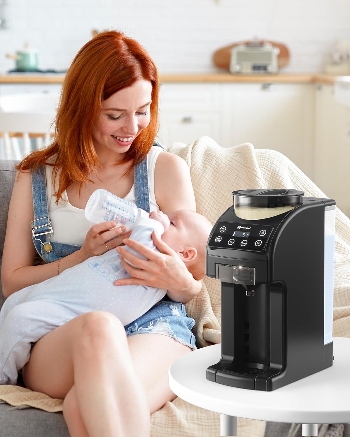 Fast and Customizable Formula Dispenser Machine with Accurate Temperature Control for Baby, Automatic Powder Blending for All Brands of Bottle and Formula, Black/White