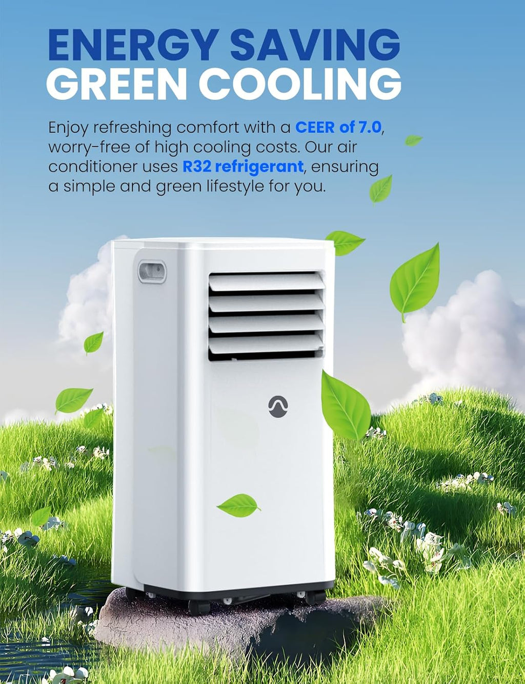 Portable Air Conditioners, 10000 BTU Air Conditioner Portable for Room up to 450 Sq. Ft., 3-in-1 Portable AC Unit with Digital Display, Remote Control, Window Installation Kit, 24H Timer, Sleep Mode1 pcs