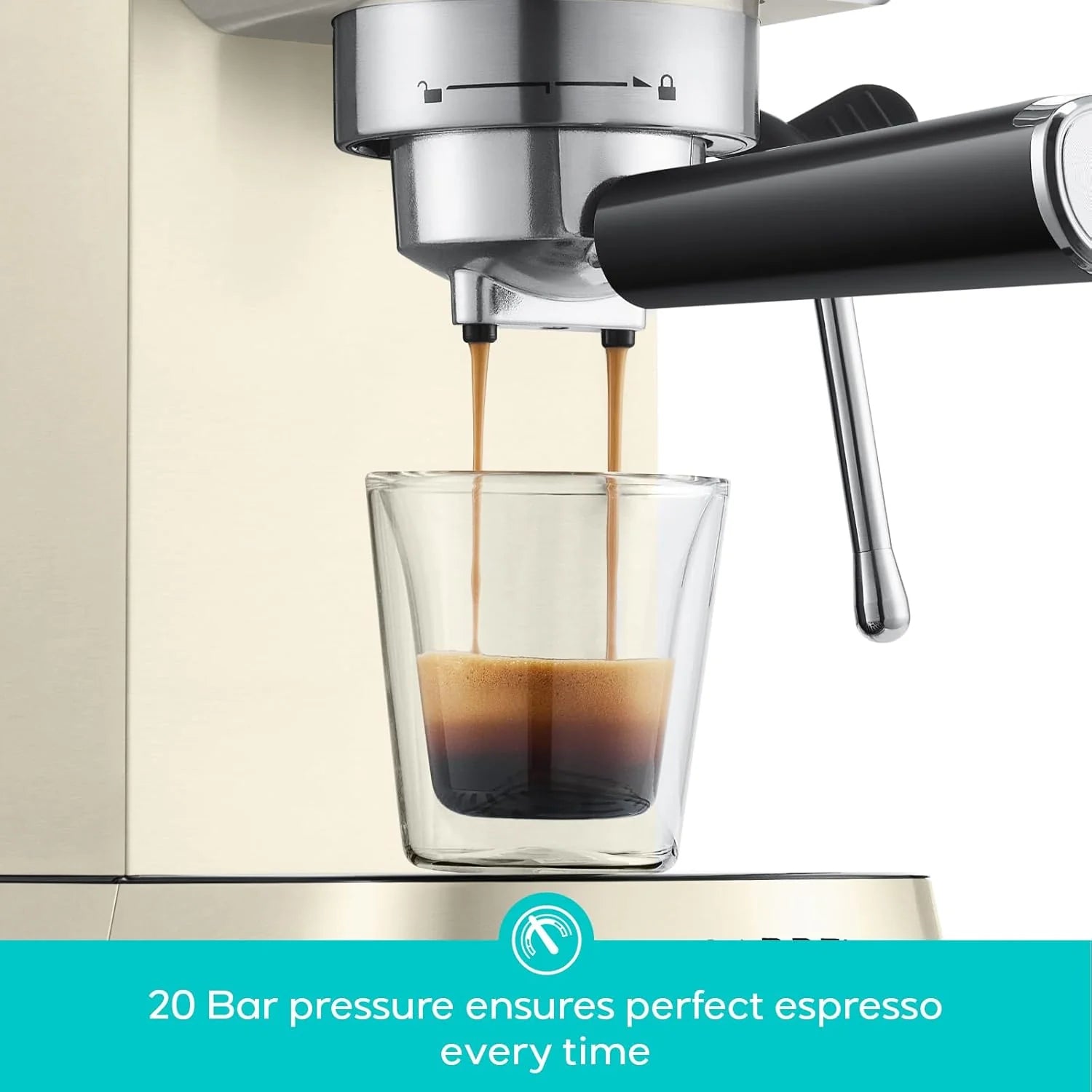 CASABREWS Espresso Machine 20 Bar, Professional Espresso Maker with Milk Frother Steam Wand, Compact Espresso Coffee Machine with 34oz Removable Water Tank for Cappuccino, Latte, Gift for Dad or Mom1 pcs