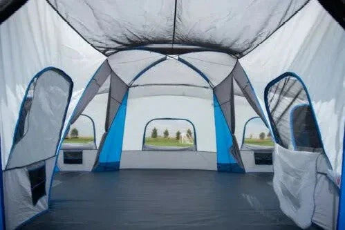 Family cabin tent for 16 people with 3 rooms and 3 entrances