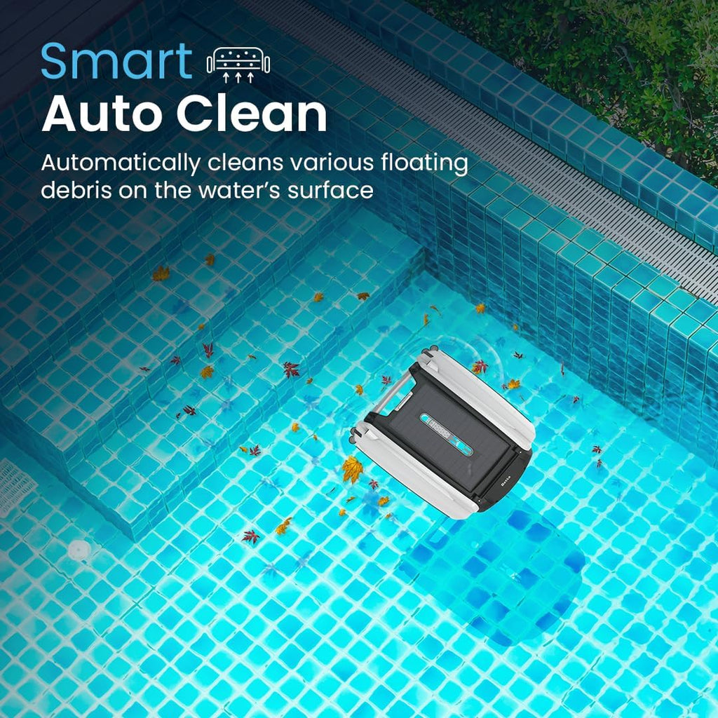 SE features a solar-powered automatic pool skimmer robot, with enhanced internal durability and a redesigned dual-salt chlorine-resistant motor (white)1 pcs