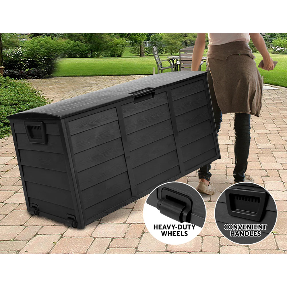 Weather-Resistant 290L Storage Box with Wheels - Gardeon