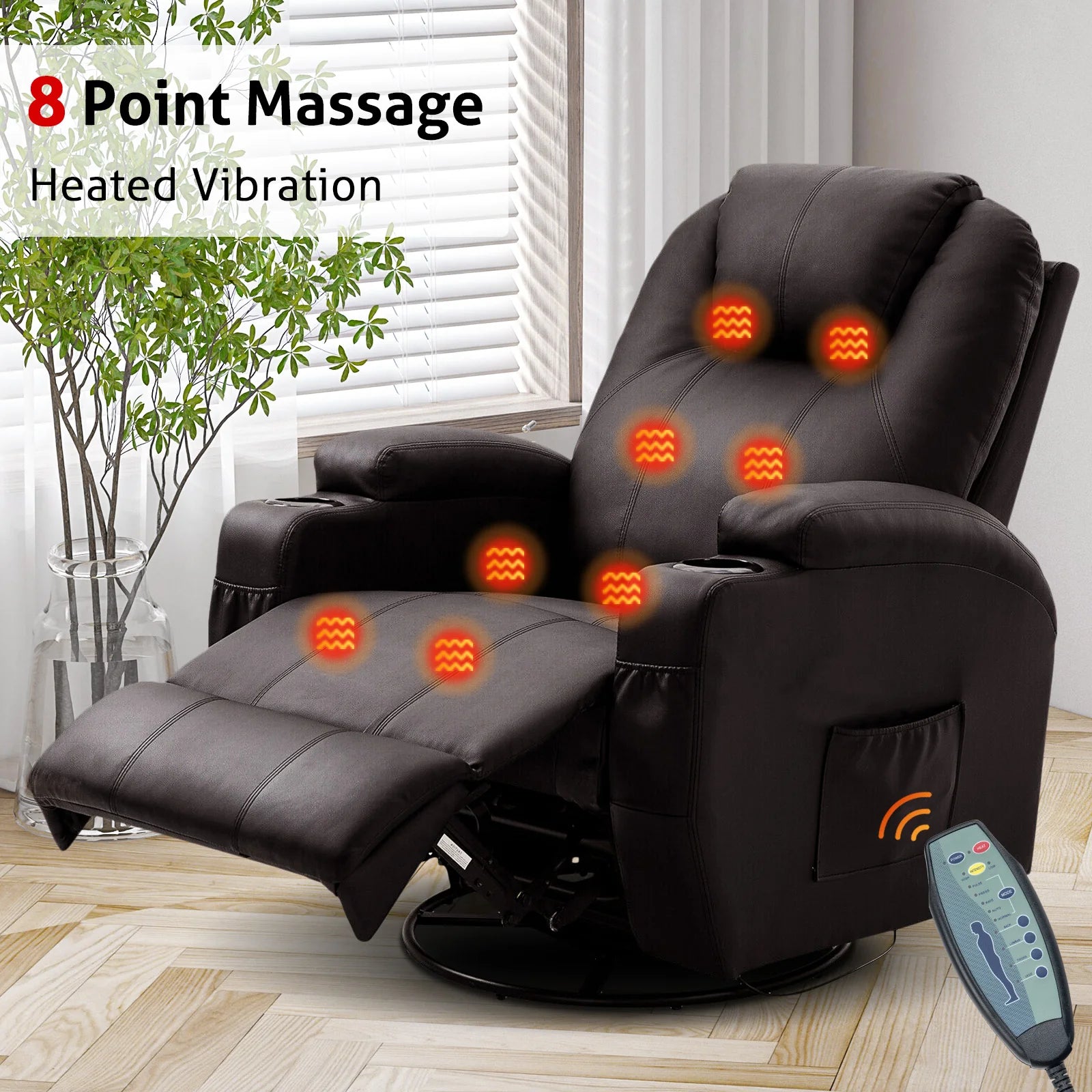 Recliner Massage Chair Sofa PU Leather