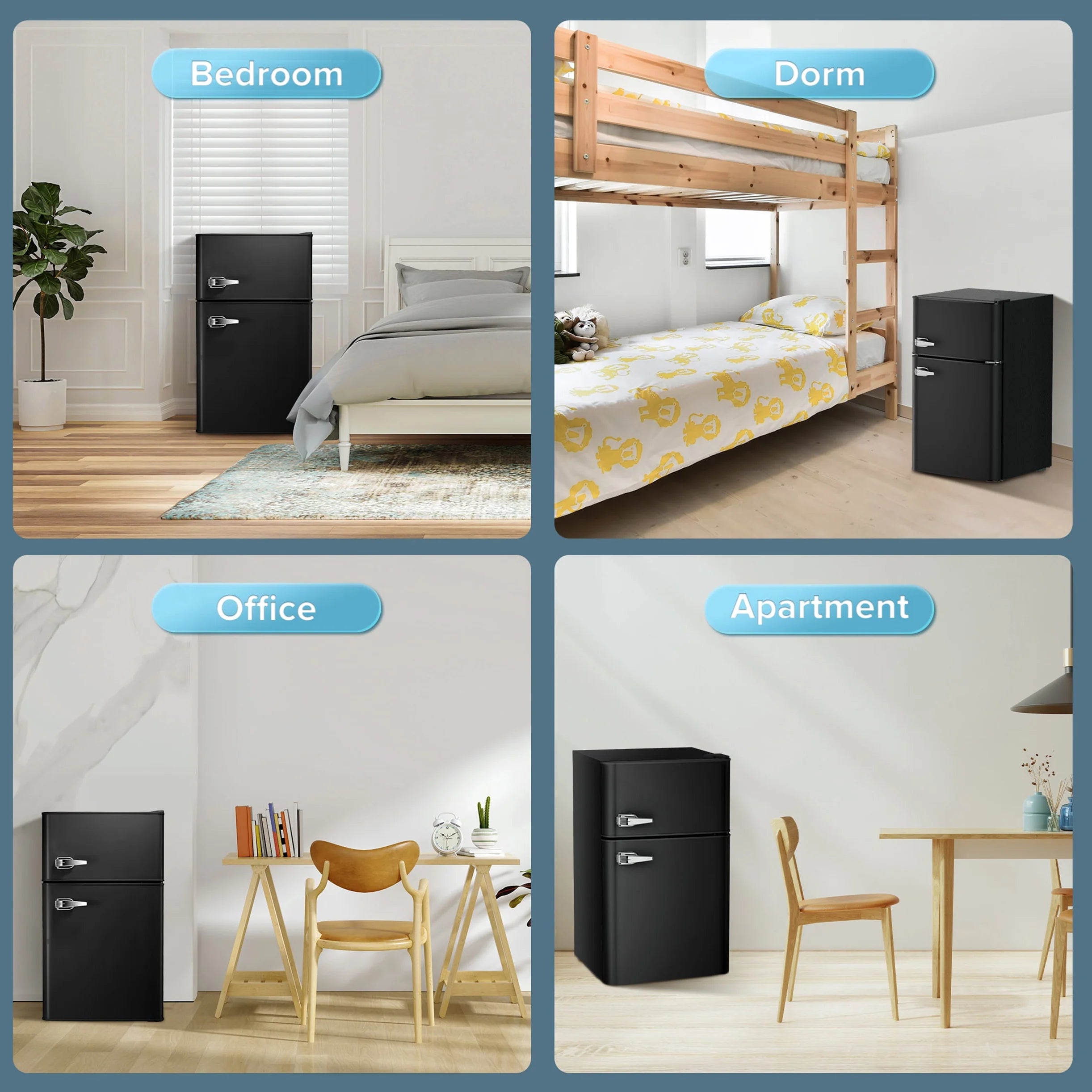 3.2 cu. ft. 2-Door Mini-Refrigerator in Black