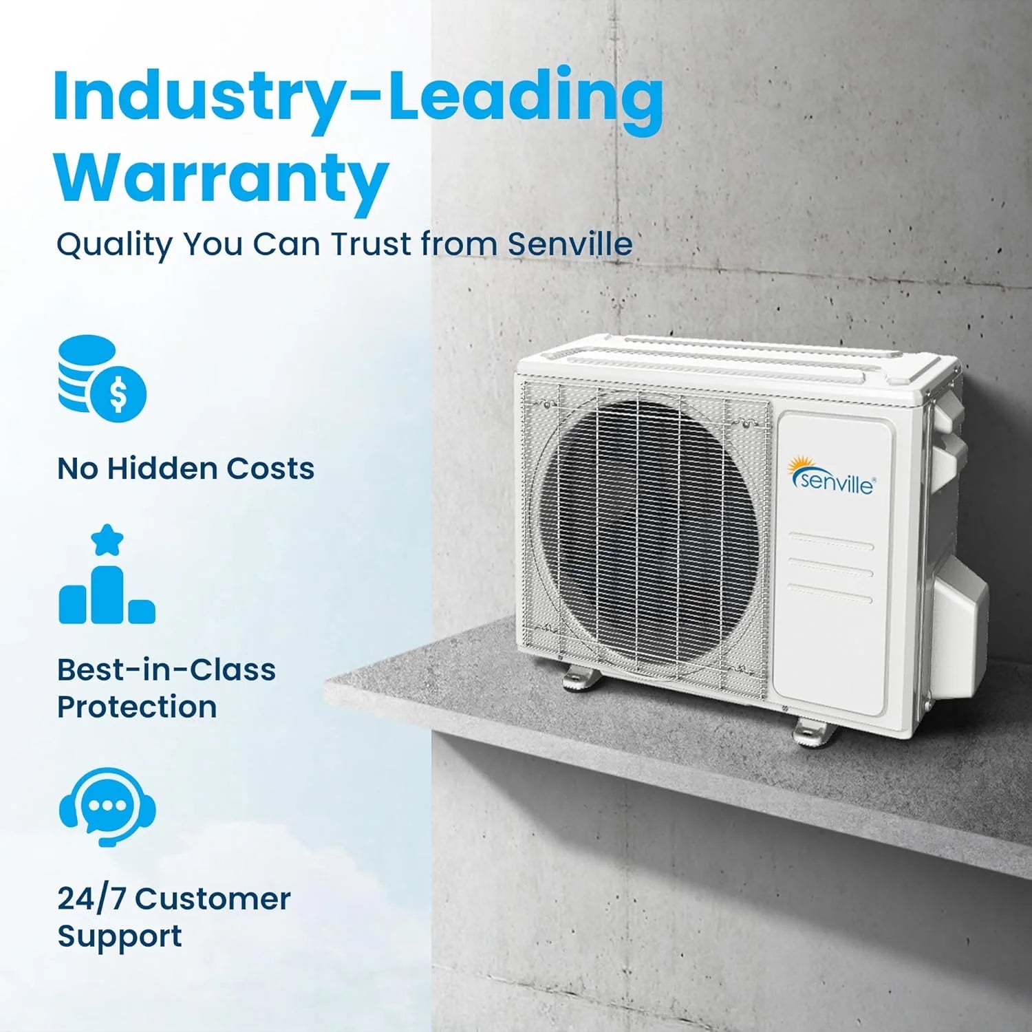 Mini split air conditioning heat pump, 9000 watts, 110/120 volts, variable frequency, supports Alexa function, energy efficiency ratio 21.5, white1 pcs