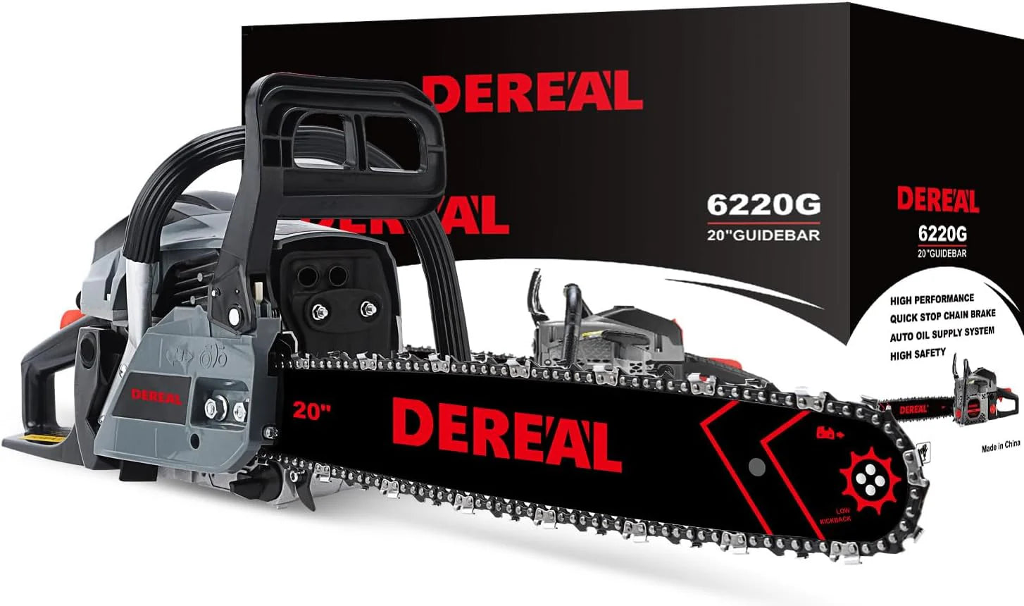 Gas Chainsaws 20 Inch 62CC Gas Powered Chainsaw 3.4HP 2 Stroke Engine Gas Power Chain Saw for Cutting Wood Outdoor Garden Farm Home1 pcs