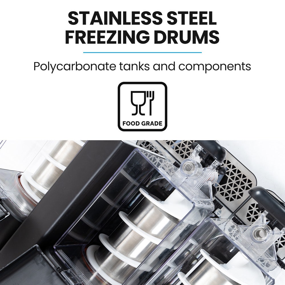 PRE-ORDER POLYCOOL 9L Triple Tank Slushie Machine, Independent Digital Control Slushy Maker