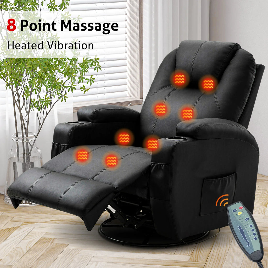 Recliner Massage Chair Sofa PU Leather