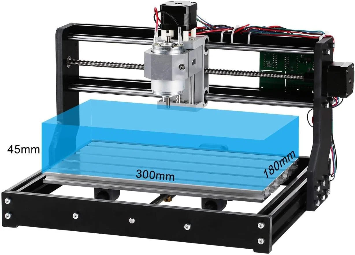 Router Kit GRBL Control 3 Axis Plastic Acrylic PCB PVC Wood Carving Milling Engraving Machine, XYZ Working Area 300x180x45mm1 pcs
