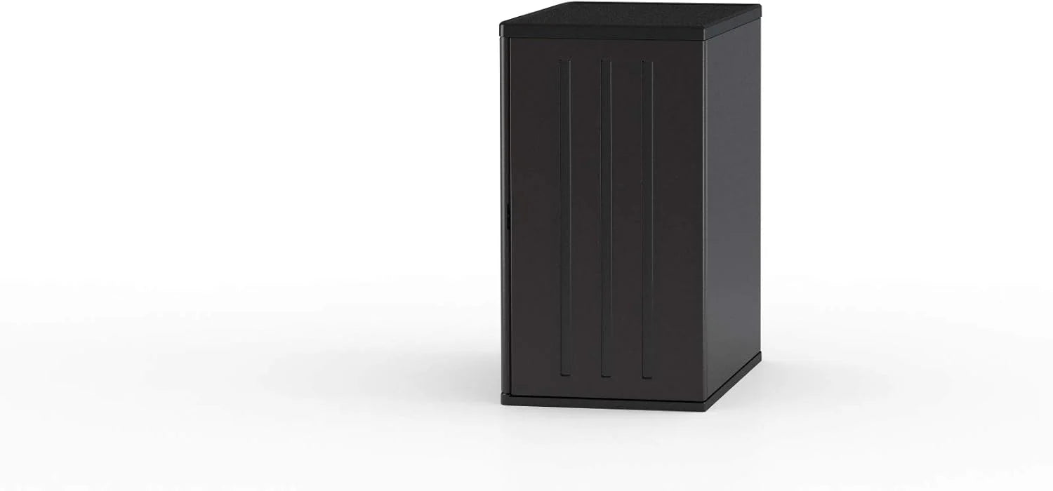 Suncast Commercial Heavy-Duty 9 Cubic Ft. Resin Storage Cabinet with Lockable Handles, Adjustable Metal-Reinforced Shelves for Garage or Workspace, Black, Made in The USA1 pcs