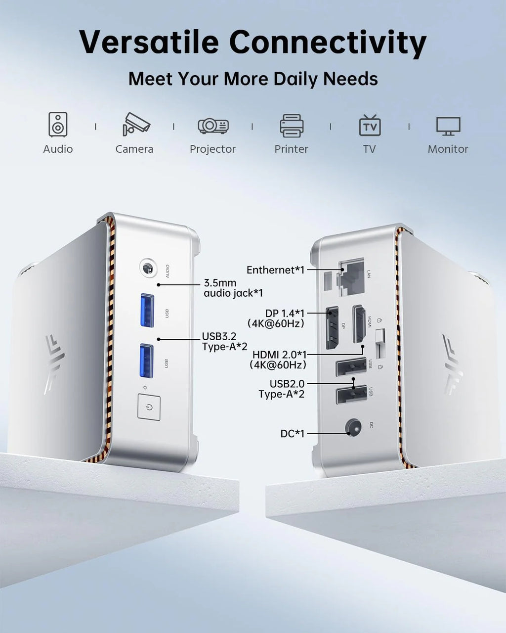 KAMRUI GK3Plus Mini PC, 16GB RAM, 512GB M.2 SSD Mini Computer