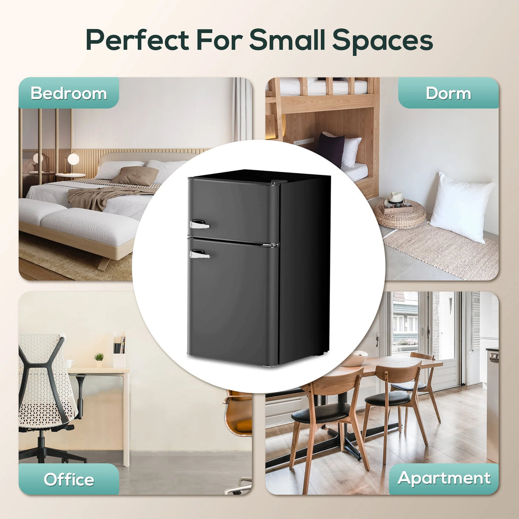 3.2 cu. ft. 2-Door Mini-Refrigerator in Black