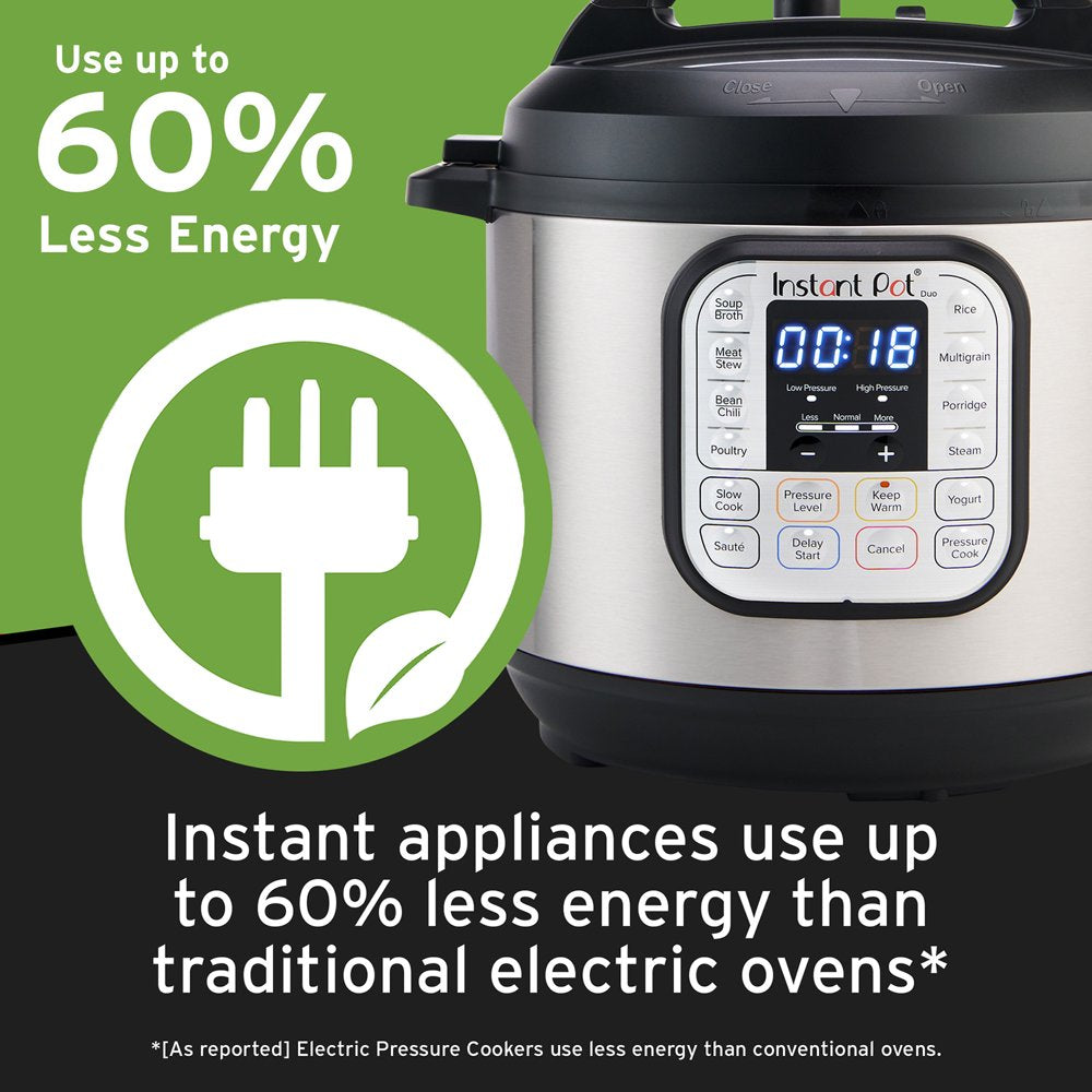 Instant Pot Duo 6 Qt Electric Pressure Cooker 7 In 1 with Easy Release Steam Switch