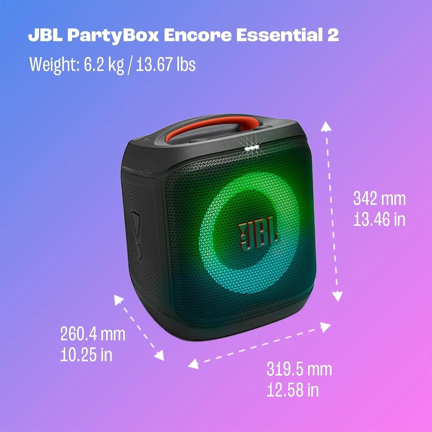 PartyBox Encore Essential 2, portable speaker, 15 hours playback time, IPX4
