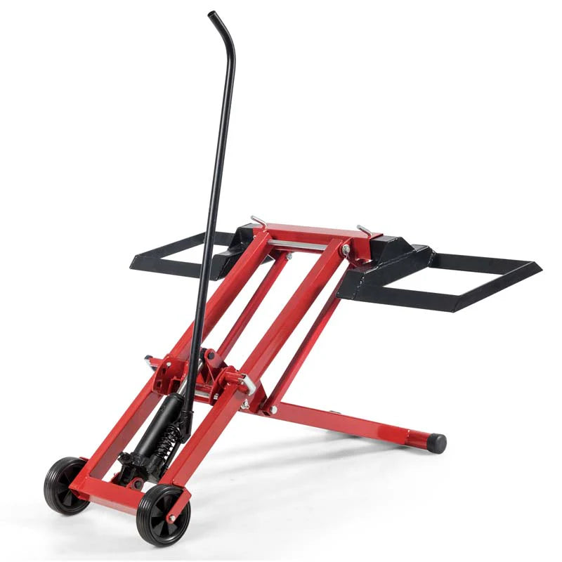 500 LBS Hydraulic Lawn Mower Lift Jack for Riding Tractors, Adjustable Heavy Duty Zero Turn Riding Mower Lift for Maintenance