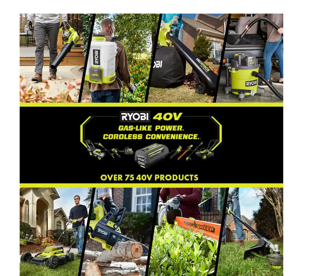 RY40451-2B 40V Vac Attack Cordless Leaf Vacuum/Mulcher with (2) 5.0 Ah Batteries and (1) Charger