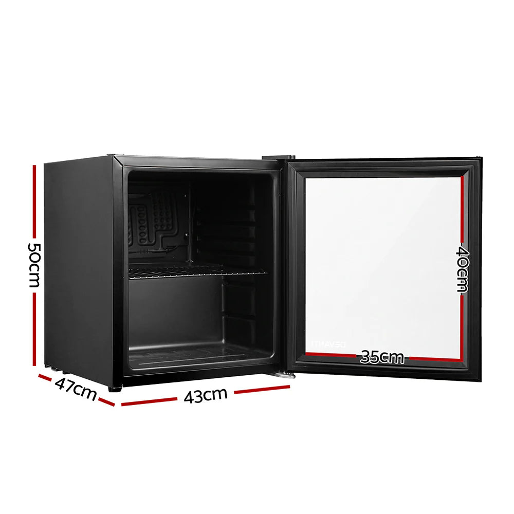 Double-Glazed 46L Bar Fridge w/ 5 Settings Devanti