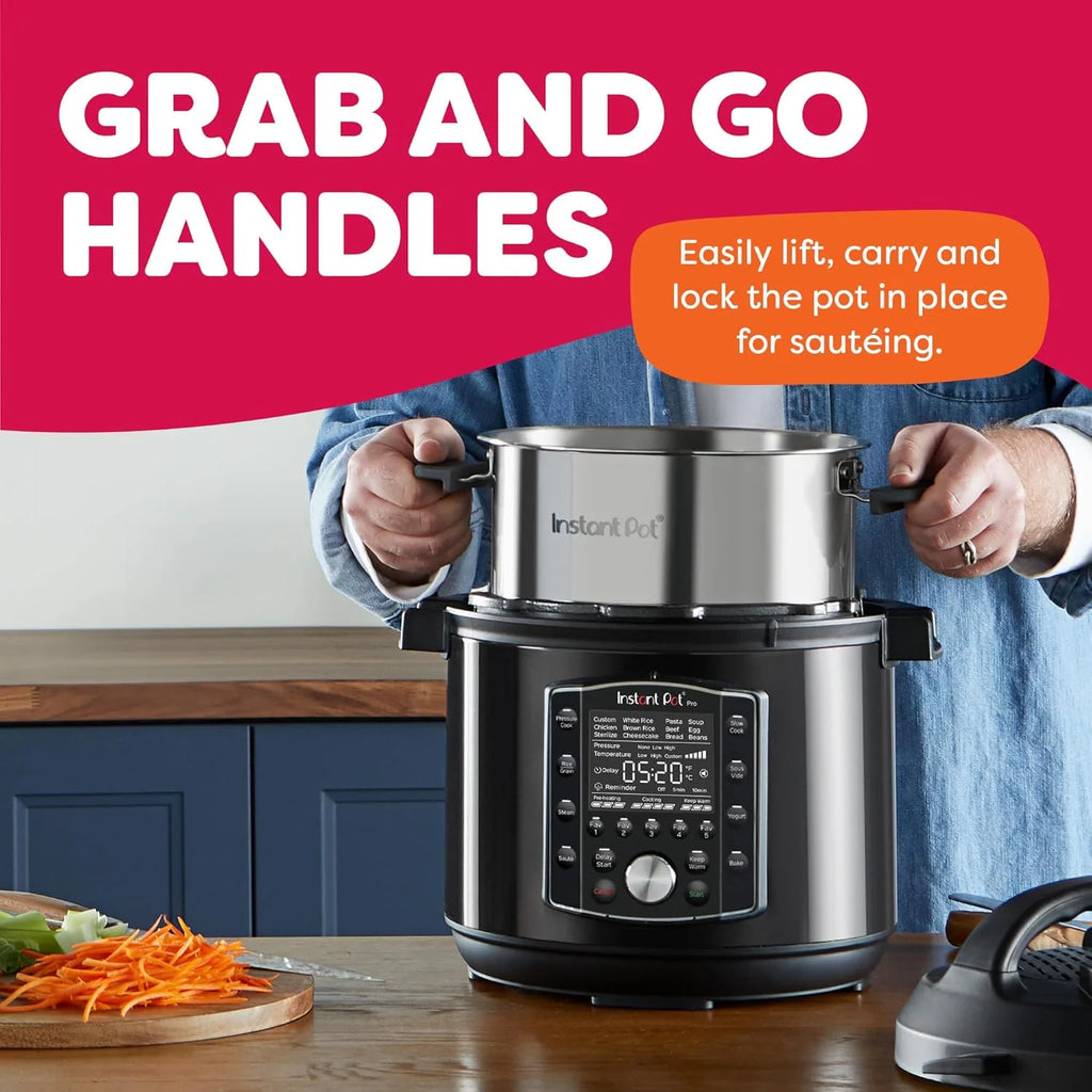 10-in-1 Pressure Cooker, Slow Cooker, Rice/Grain Cooker, Steamer, Sauté, Sous Vide, Yogurt Maker, Sterilizer, and Warmer, Includes App With Over 800 Recipes, Black1 pcs