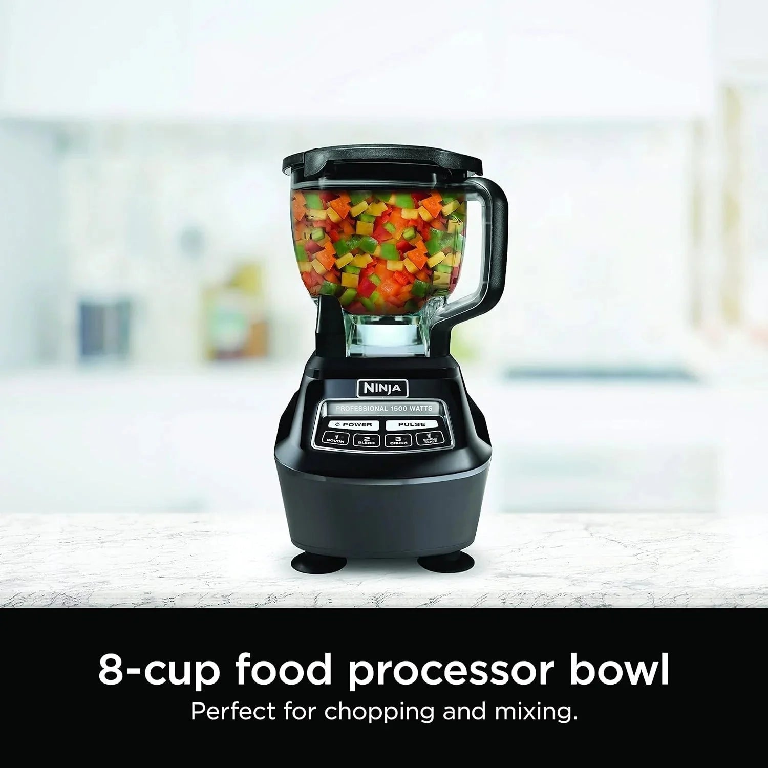 Ninja Mega Kitchen System, 1500 Watt Stand Mixer (2.1 Liters) and Food Processor (8 Cups) with (2) 473 ml Takeaway Cups